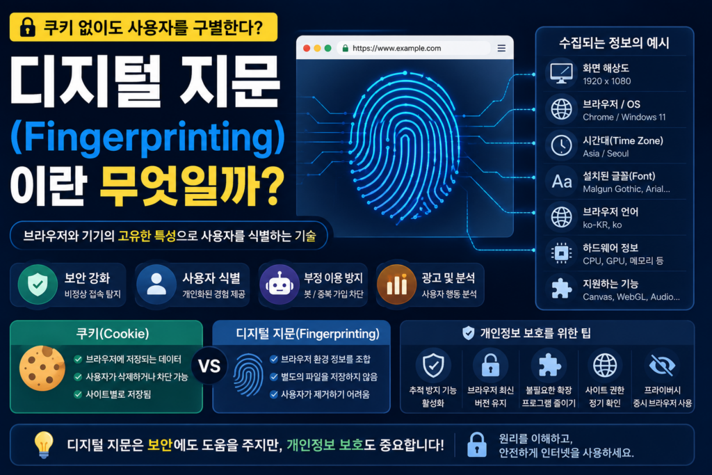 브라우저 디지털 지문(Fingerprinting)의 동작 원리