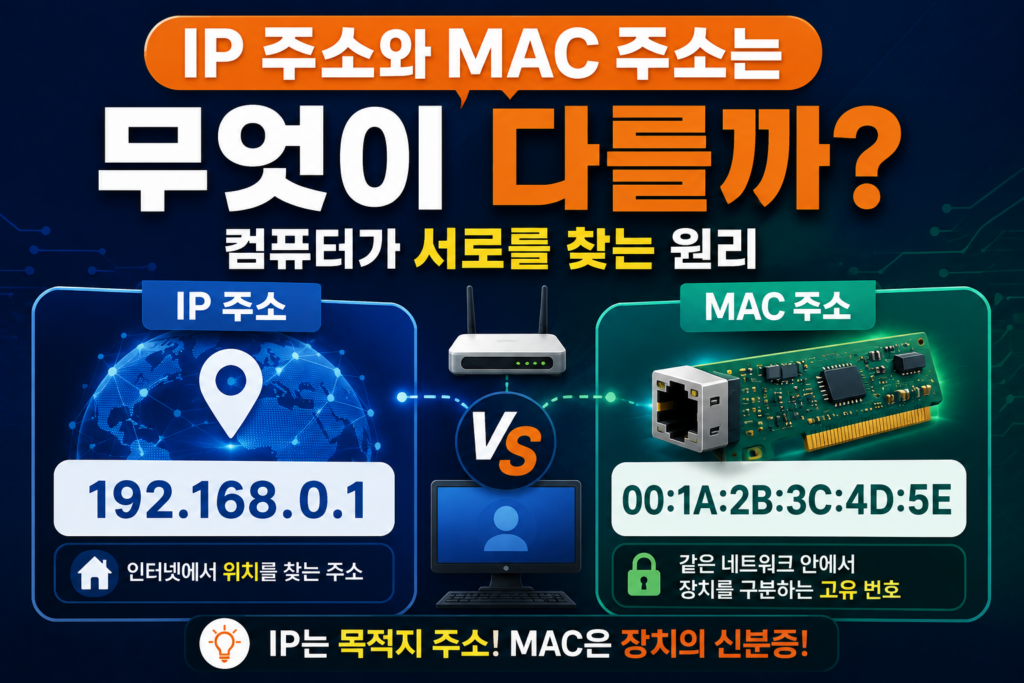 랜카드는 어떤 역할을 할까? 컴퓨터가 인터넷에 연결되는 원리를 쉽게 이해하기 IP 주소와 MAC 주소 무엇이 다를까?