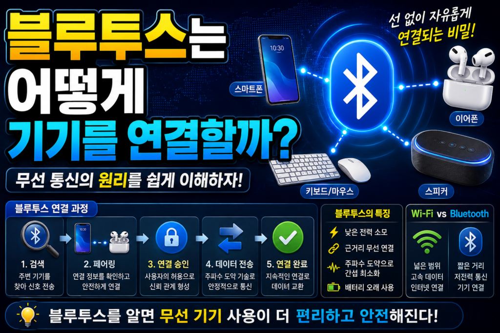 블루투스는 어떻게 기기를 연결할까? 무선 통신의 원리를 쉽게 이해하기 블루투스 연결