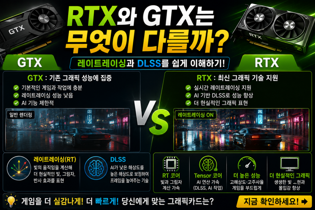 GPU(그래픽카드)는 어떤 일을 할까? 화면을 만드는 원리를 쉽게 이해하기 RTX와 GTX는 무엇이 다를까? 레이트레이싱 쉽게 이해하기