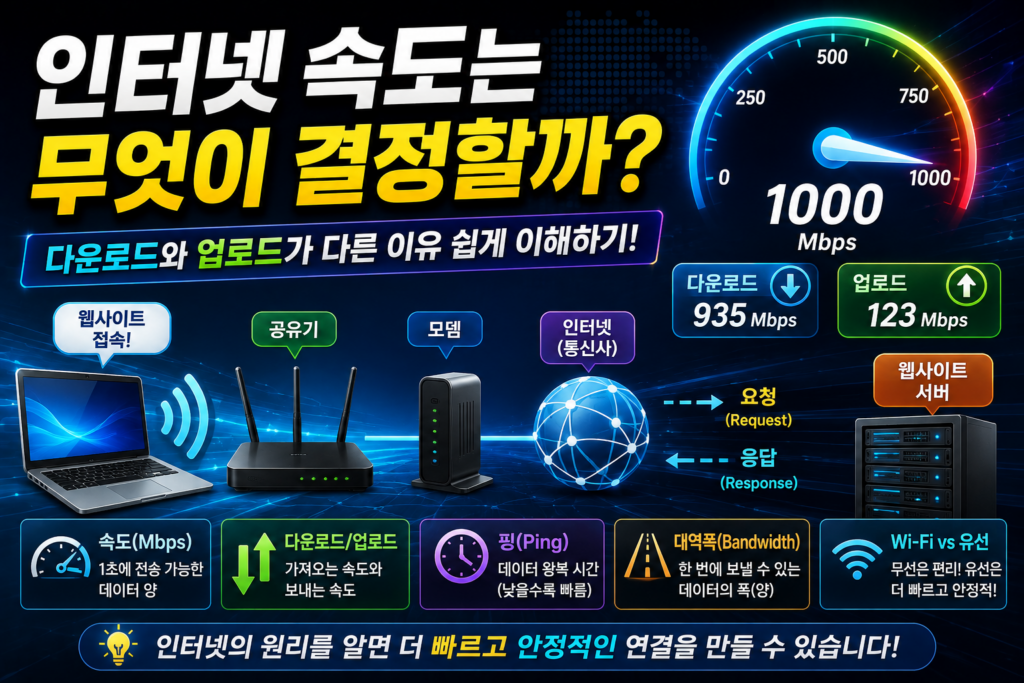 인터넷은 어떻게 연결될까? 집에서 웹사이트까지 데이터가 이동하는 원리 쉽게 이해하기 인터넷 속도